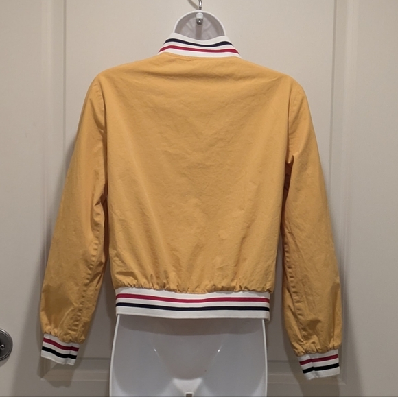 GUC Lizette Collection S Mustard Yellow Lined Jacket with Striped Details - Picture 4 of 5